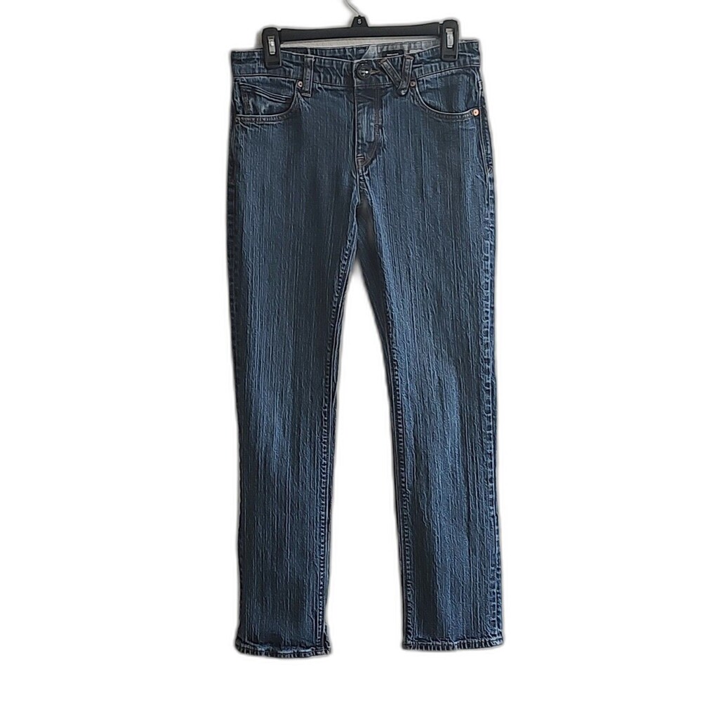 Volcom Jeans Womens 29 Blue Denim Solver Modern Straight Stretch Pocket …